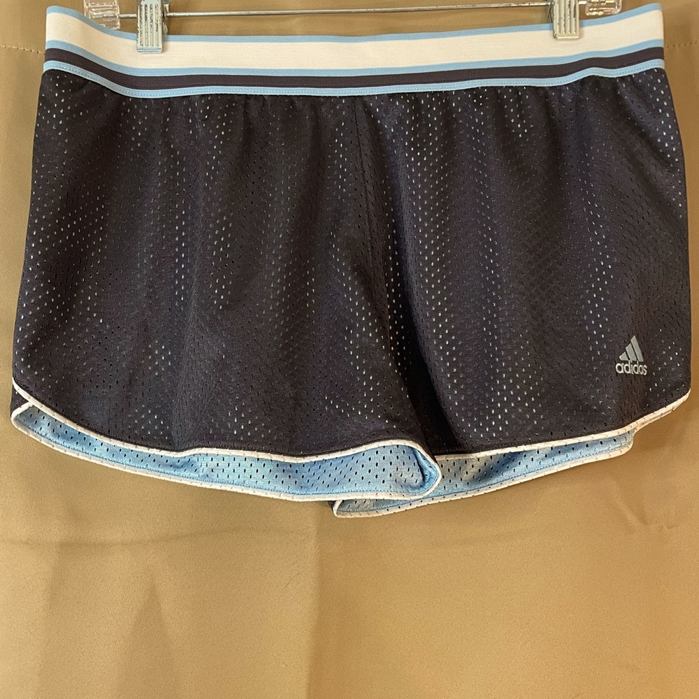 Adidas performance climate reversible running shorts blue & black Women 32”